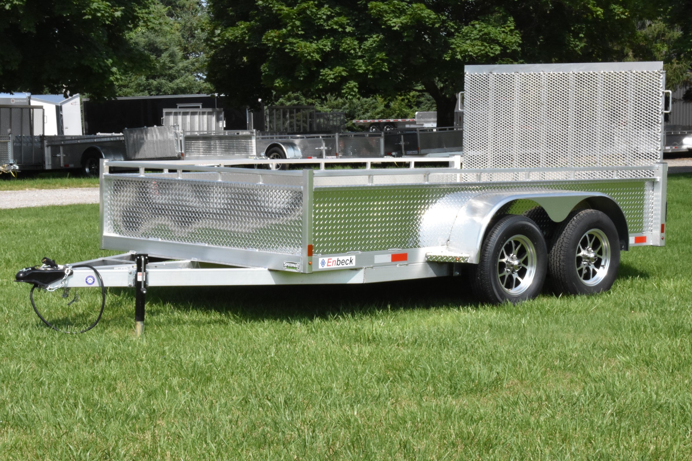 7' x 12' Enbeck Tandem Axle Aluminum Utility Trailer Aluminum Rims Speedway Trailers Guelph Cambridge Kitchener Ontario Canada