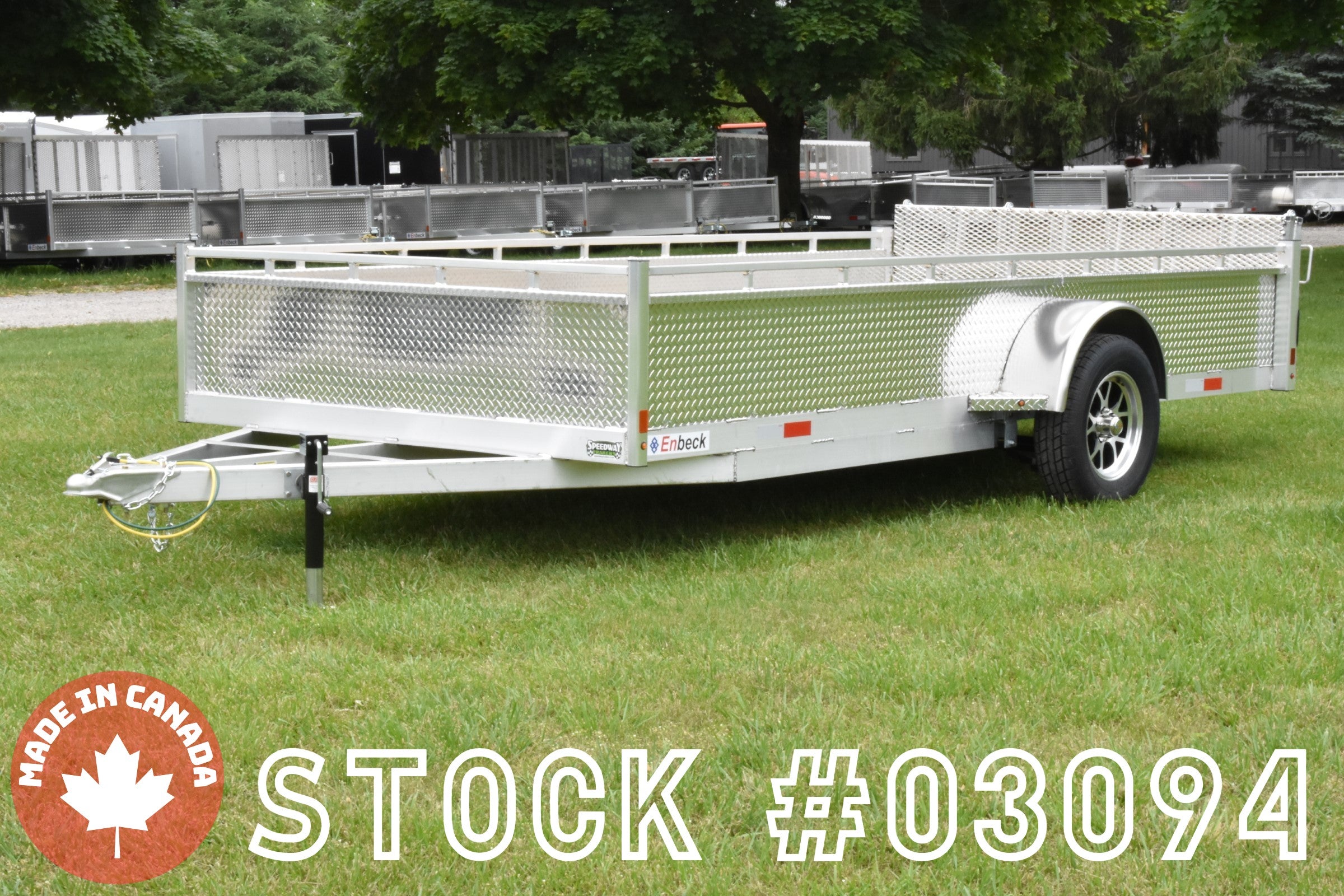 7' x 14' Enbeck Tandem Axle Aluminum Utility Trailer w/ Aluminum Rims & Bi-Fold Gate Speedway Trailers Guelph Cambridge Kitchener Ontario Canada