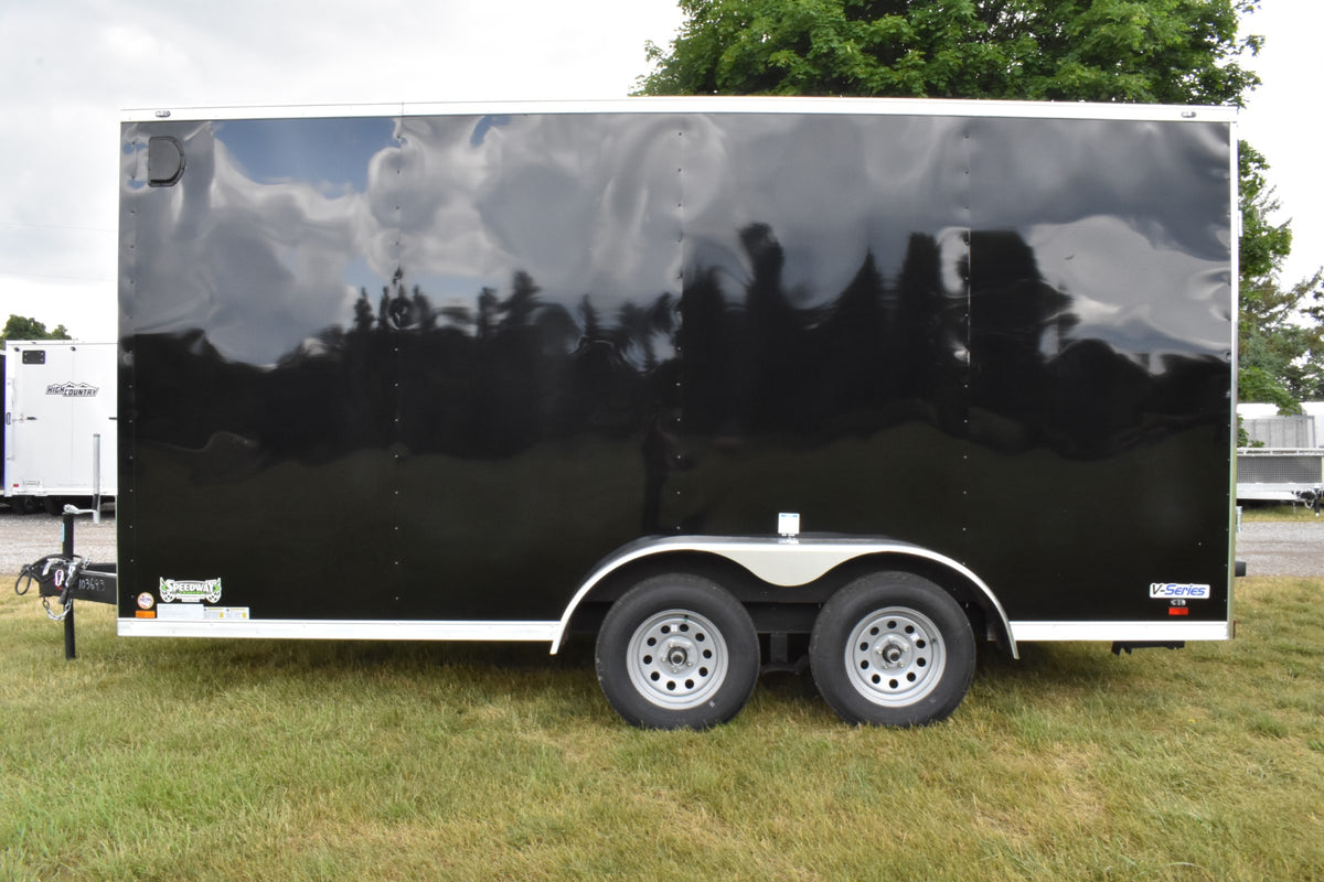 7' x 16' Continental Cargo V-Series Tandem Axle Steel Enclosed Cargo T ...