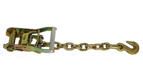 2" MEDIUM HANDLE RATCHET BUCKLE W-5/16" X 12" CHAIN & GRAB HOOK