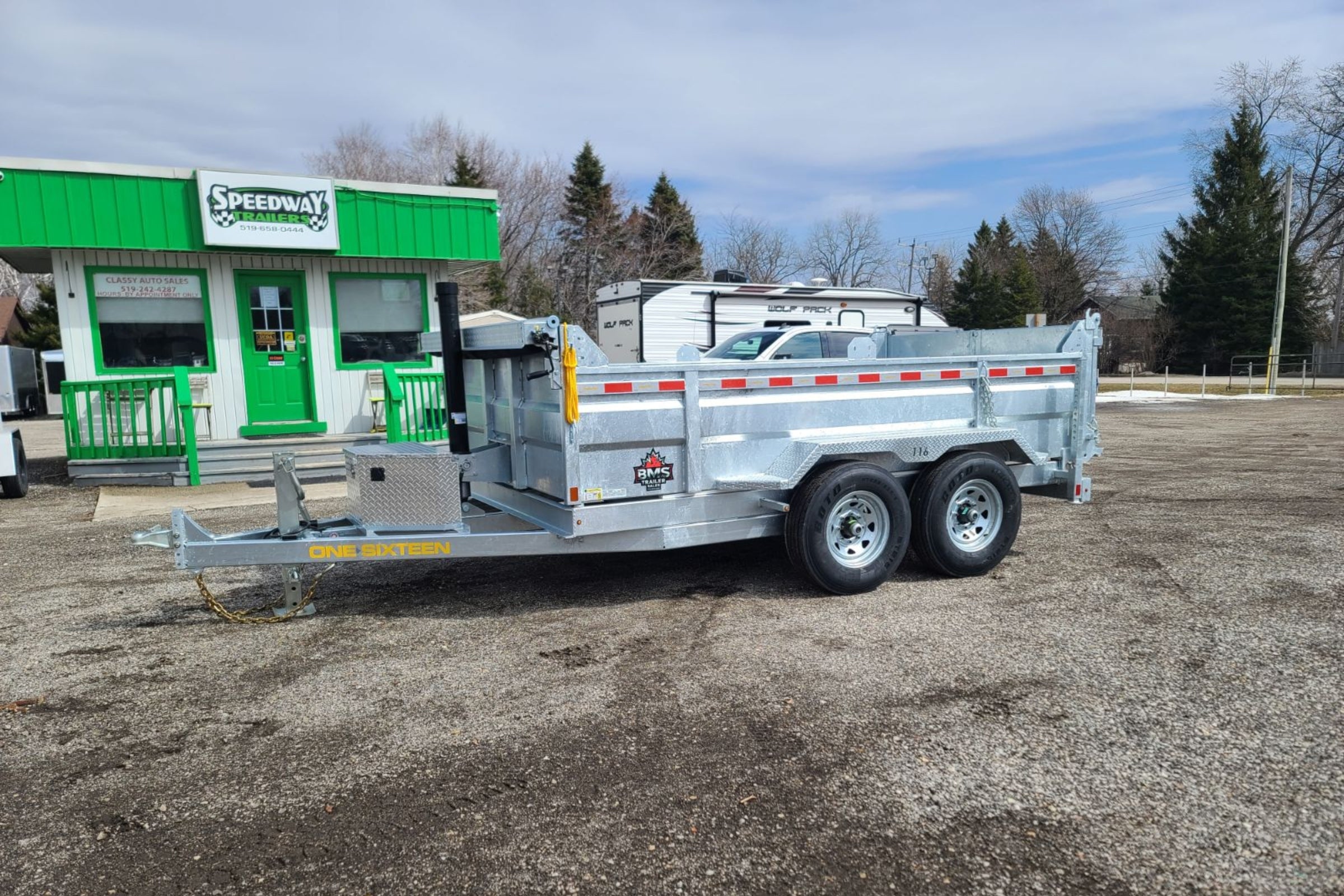 7' x 12' One-Sixteen Galvanized Telescopic Hydraulic Dump Trailer - 7 Ton