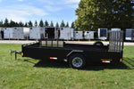 7' x 14' OneSixteen Single Axle Painted Steel Utility Trailer w/ Side Load Ramp
