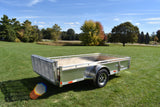 Remorque utilitaire en aluminium à essieu simple Enbeck de 6 pi x 12 pi avec jantes en aluminium et porte pliante (2025)
