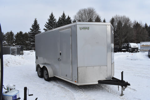 USED 7' x 14' Cross Steel Tandem Enclosed Cargo Trailer