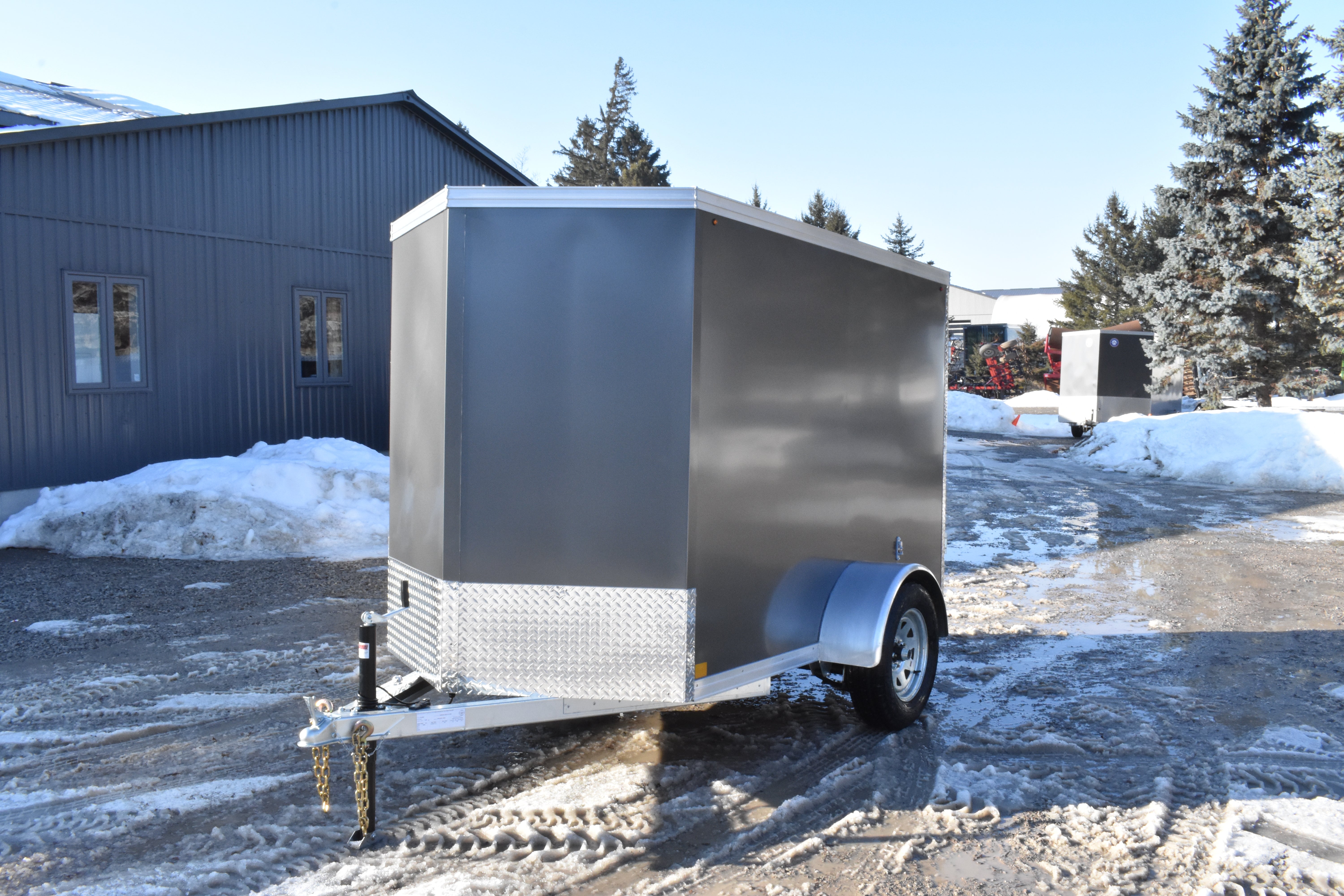 5' x 8' Rhino Single Axle Enclosed Cargo Trailer w/ Barn Door & Side Door