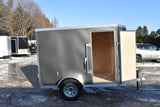 5' x 8' Rhino Single Axle Enclosed Cargo Trailer w/ Barn Door & Side Door