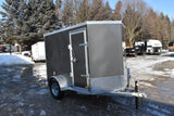 5' x 8' Rhino Single Axle Enclosed Cargo Trailer w/ Barn Door & Side Door