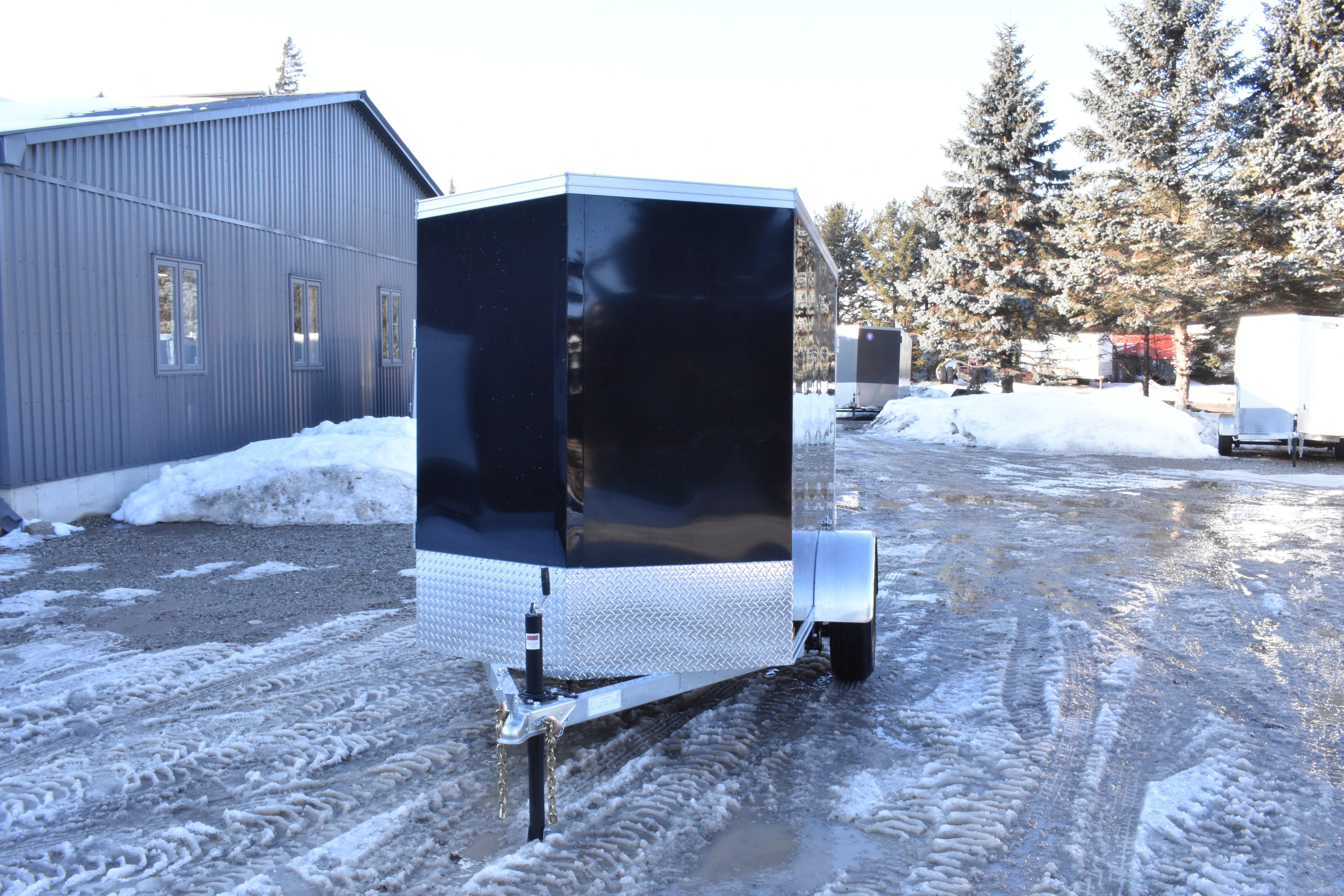 5' x 8' Rhino Single Axle Enclosed Cargo Trailer w/ Barn Door & Side Door