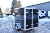 5' x 8' Rhino Single Axle Enclosed Cargo Trailer w/ Barn Door & Side Door