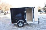 5' x 8' Rhino Single Axle Enclosed Cargo Trailer w/ Barn Door & Side Door