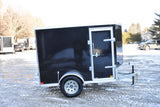 5' x 8' Rhino Single Axle Enclosed Cargo Trailer w/ Barn Door & Side Door
