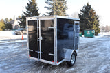 5' x 8' Rhino Single Axle Enclosed Cargo Trailer w/ Barn Door & Side Door