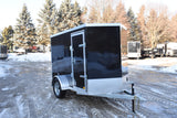 5' x 8' Rhino Single Axle Enclosed Cargo Trailer w/ Barn Door & Side Door