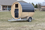 86" x 8' Single Axle Aluminum Cedar Wood Fired Sauna Trailer Aluminum Rims Speedway Trailers Guelph Cambridge Kitchener Ontario Canada