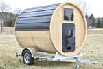 86" x 8' Single Axle Aluminum Cedar Wood Fired Sauna Trailer Aluminum Rims Speedway Trailers Guelph Cambridge Kitchener Ontario Canada