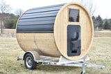 86" x 8' Single Axle Aluminum Cedar Wood Fired Sauna Trailer Aluminum Rims Speedway Trailers Guelph Cambridge Kitchener Ontario Canada