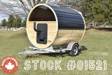 Enbeck Single Axle Aluminum Cedar Wood Fired Sauna Trailer w/ Half Moon Window & Aluminum Rims Speedway Trailers Guelph Cambridge Kitchener Ontario Canada