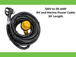Esco 30' 120V to 30A RV and Marine Power Cable