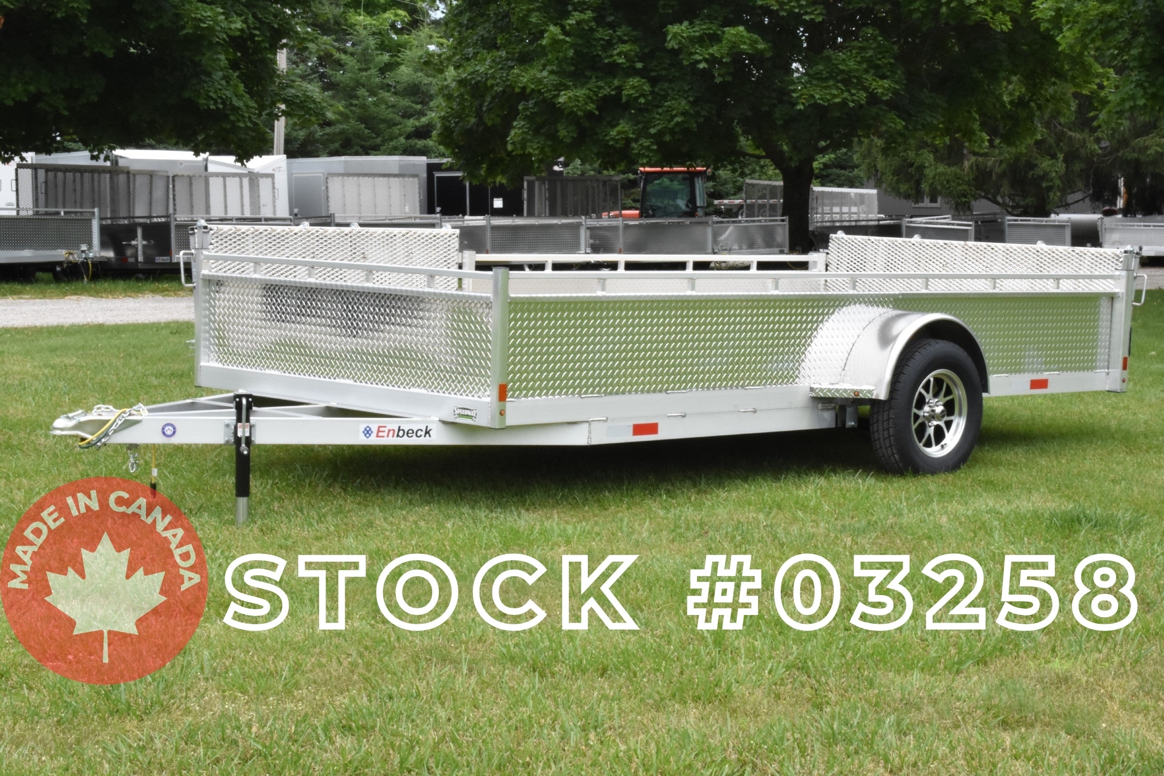 7' x 14' Enbeck Single Axle Aluminum Utility Trailer w/ Side Load Ramp, Aluminum Rims & Bi-Fold Gate (2026)