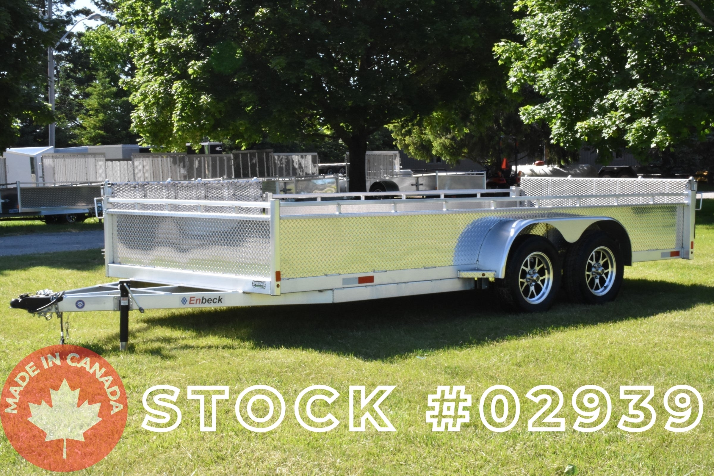7' x 16' Enbeck Tandem Axle Aluminum Utility Trailer w/ Side Load Ramp, Aluminum Rims & Bi-Fold Gate (2026)
