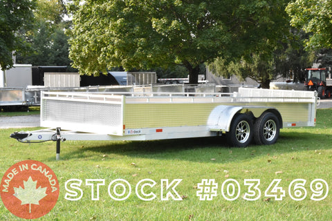 7' x 18' Enbeck Tandem Axle Aluminum Utility Trailer w/ Aluminum Rims & Bi-Fold Gate (2026)
