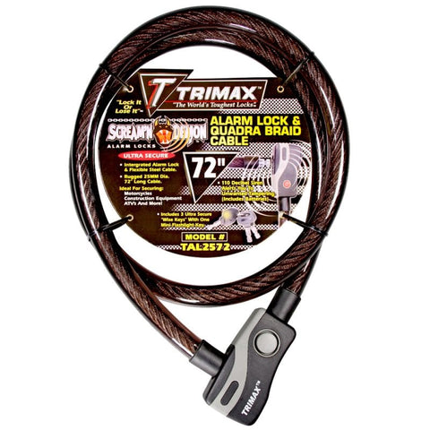 Trimax TAL2572 6' x 25 mm Alarm Lock and Quadra-Braid Cable