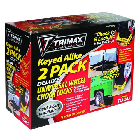 Trimax TCL265 Small Deluxe Keyed Alike Wheel Chock Lock, (Pack of 2)