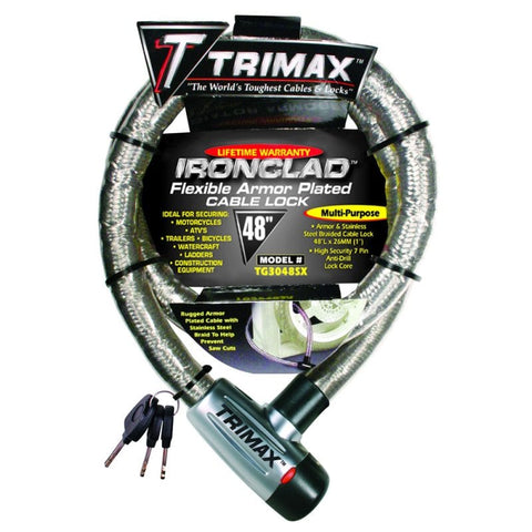 Trimax TG3048SX Supermax Security Armor Plated 48" x 26mm Stainless Steel Locking Cable