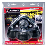 Trimax Universal Premium Unattended Coupler Lock - 1/2" Steel Shackle / Fits 1/7/8", 2" & 2 5/16" Couplers