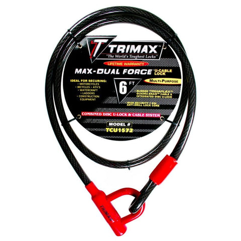 Trimax Trimaflex Max-Dual Force U-Shackle Cable Lock - 72" x 15mm - Speedway Trailers Guelph Cambridge Kitchener Ontario Canada