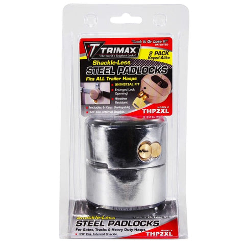 Trimax Keyed-Alike Universal Steel Puck Trailer Door Locks - 3/8" Internal Shackle Diameter / Re-Keyable - Speedway Trailers Guelph Cambridge Kitchener Ontario Canada